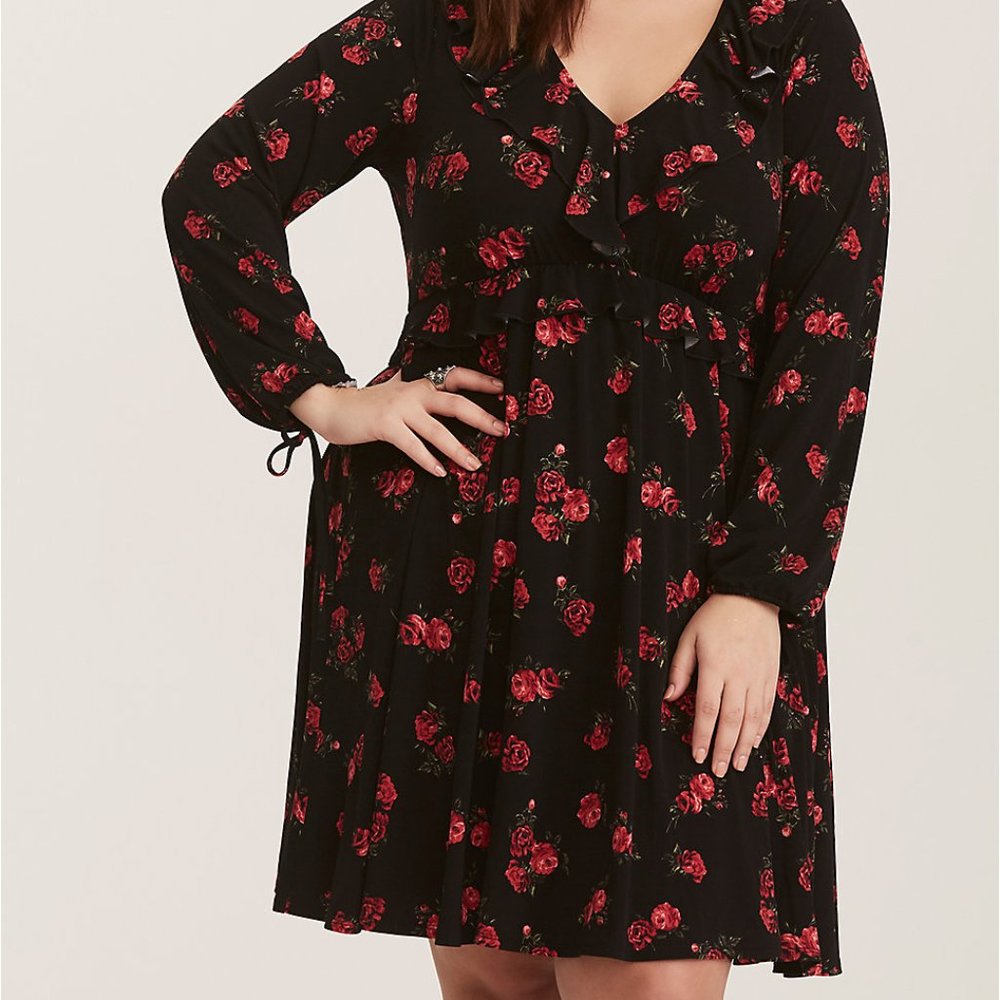 Torrid Floral Jersey Knit Skater Dress
